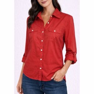 OLD NAVY • Red Classic Button-Down Long Sleeve Shirt, XS